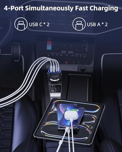 Vue 3 de Chargeur Allume Cigare Usb