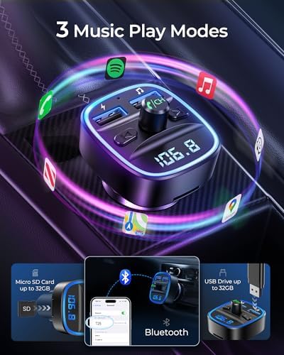 Vue 4 de Lencent Bluetooth Voiture Transmetteur