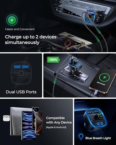 Vue 5 de Lencent Bluetooth Voiture Transmetteur
