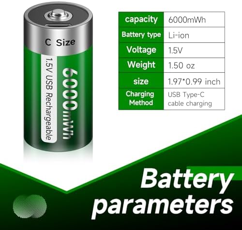 Vue 3 de Palogreen Piles Rechargeables