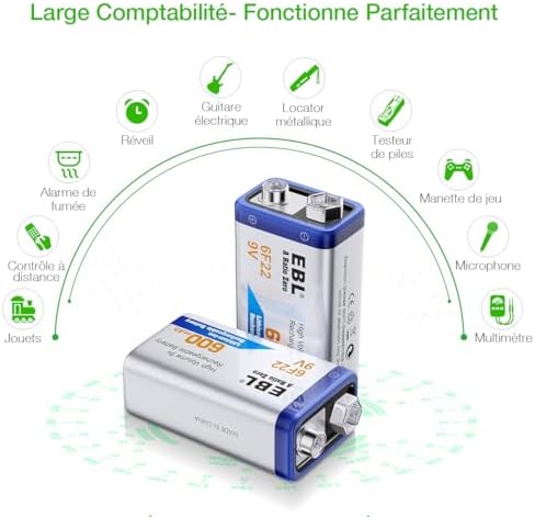 Vue 6 de Ebl Piles Rechargeables