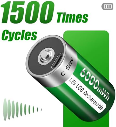 Vue 5 de Palogreen Piles Rechargeables