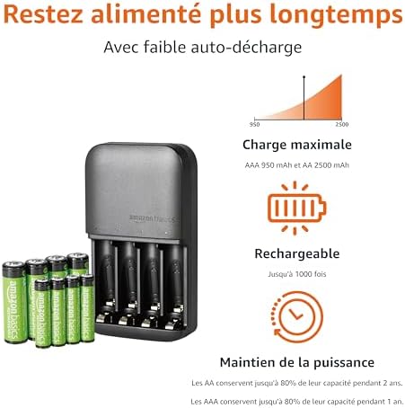 Vue 2 de Amazon Basics Nimh Rechargeables