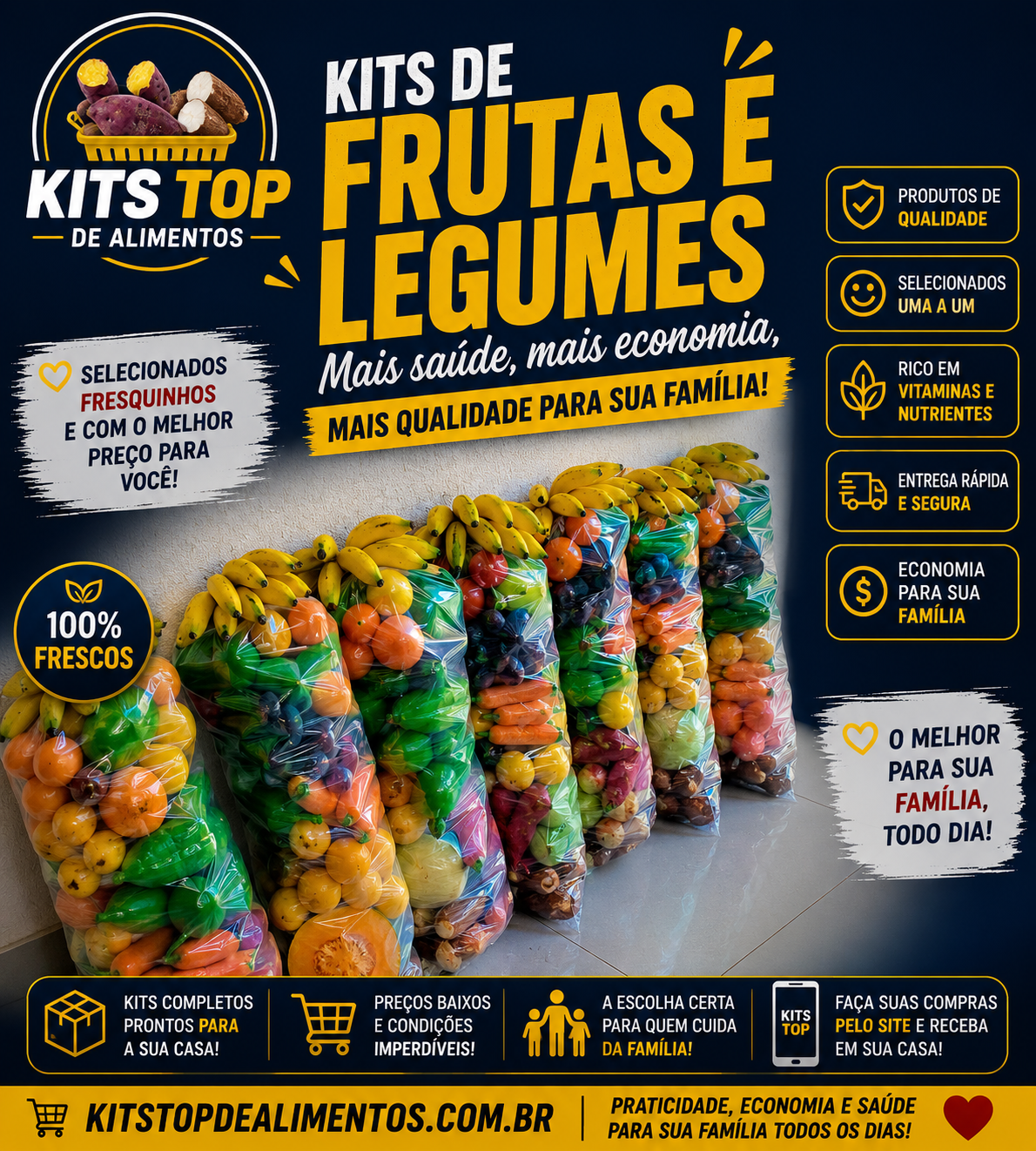 Kit flautas e legumes