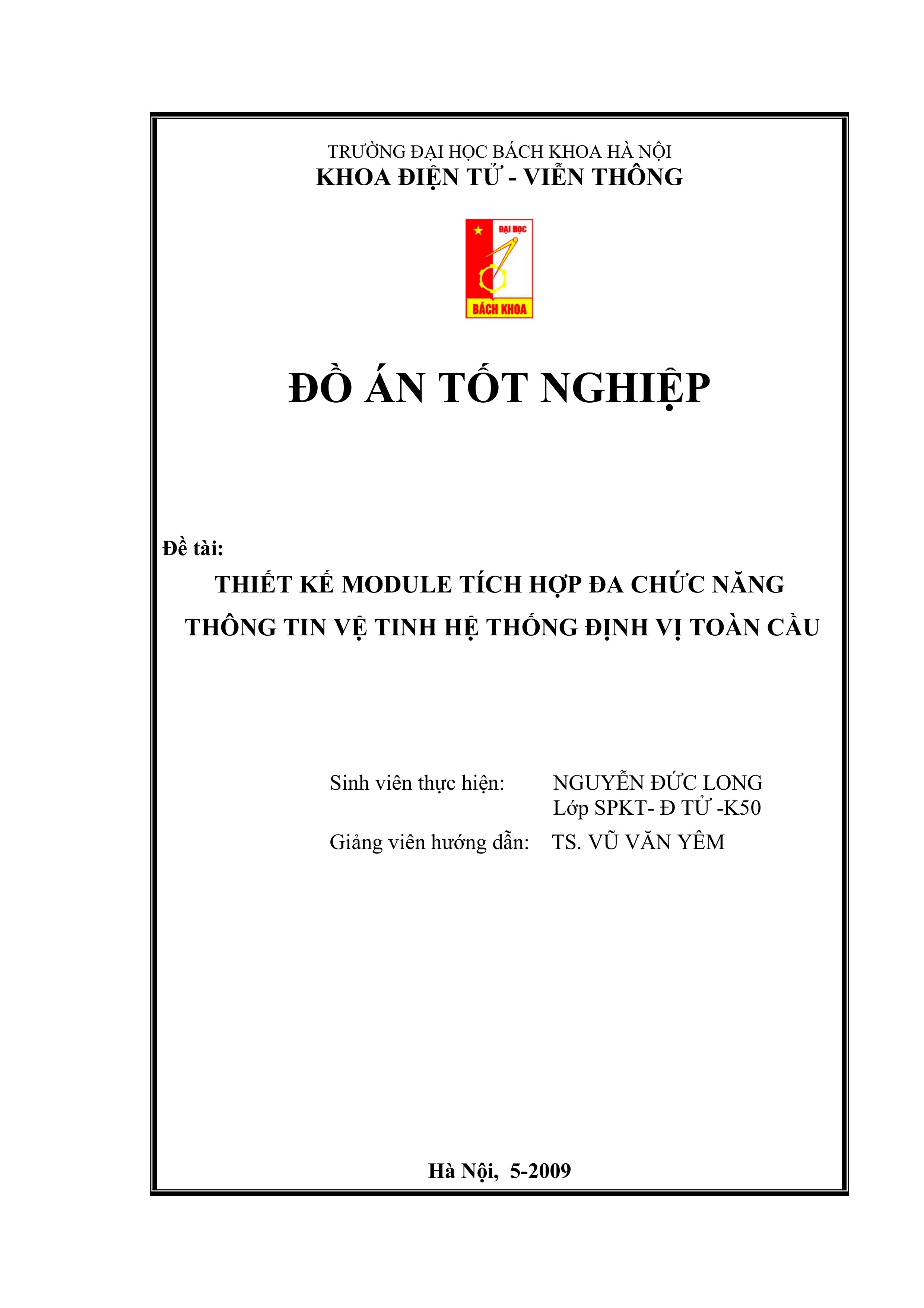 Thiết kế module tích hợp đa chức năng thễng tin vệ tinh hệ thống định vị toàn cầu