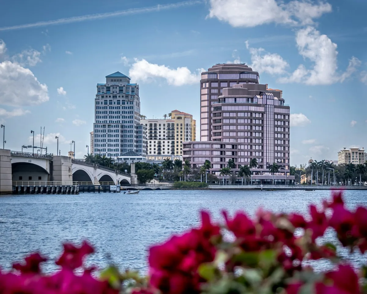 Waterfront skyline in West Palm Beach, Florida