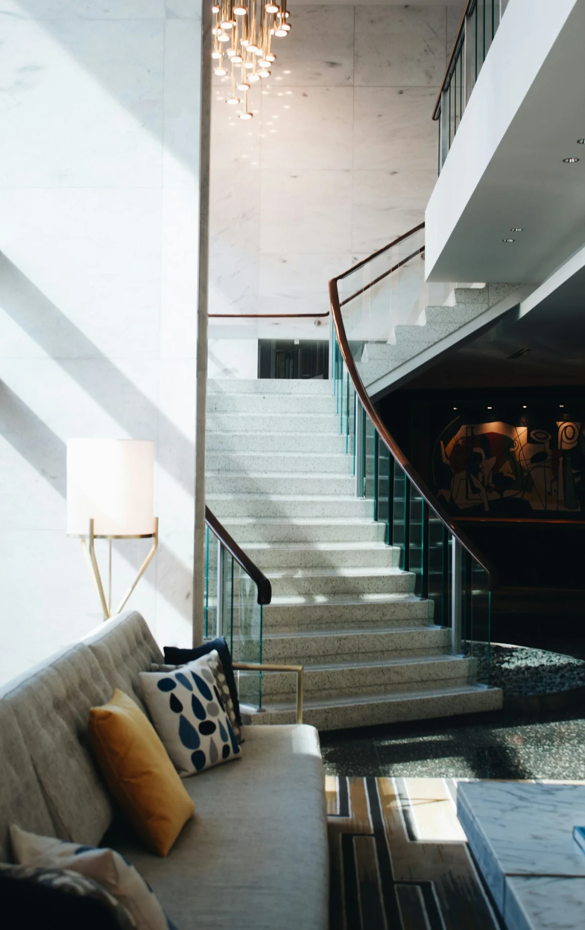 Polished marble hotel lobby — Four Seasons style city luxury service standard