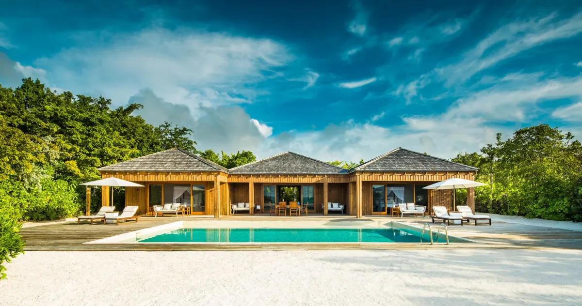 A beachfront villa with a private pool at Parrot Cay by COMO in Turks and Caicos