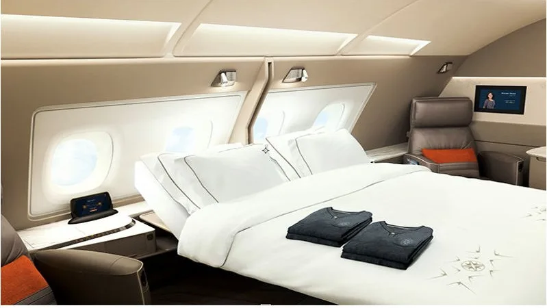 Singapore Airlines A380 Suites double bed configuration for couples