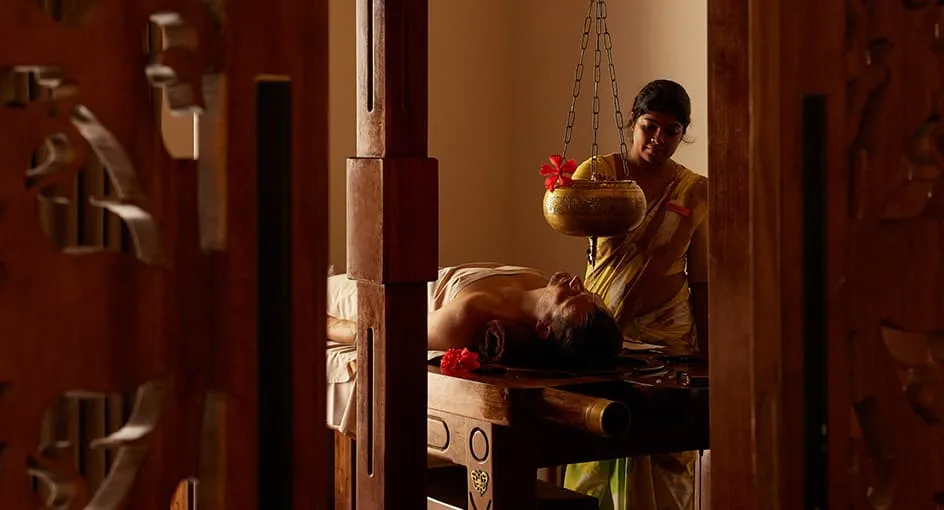 Shirodhara Ayurvedic oil treatment at Anantara Spa, Anantara Peace Haven Tangalle Resort, Sri Lanka