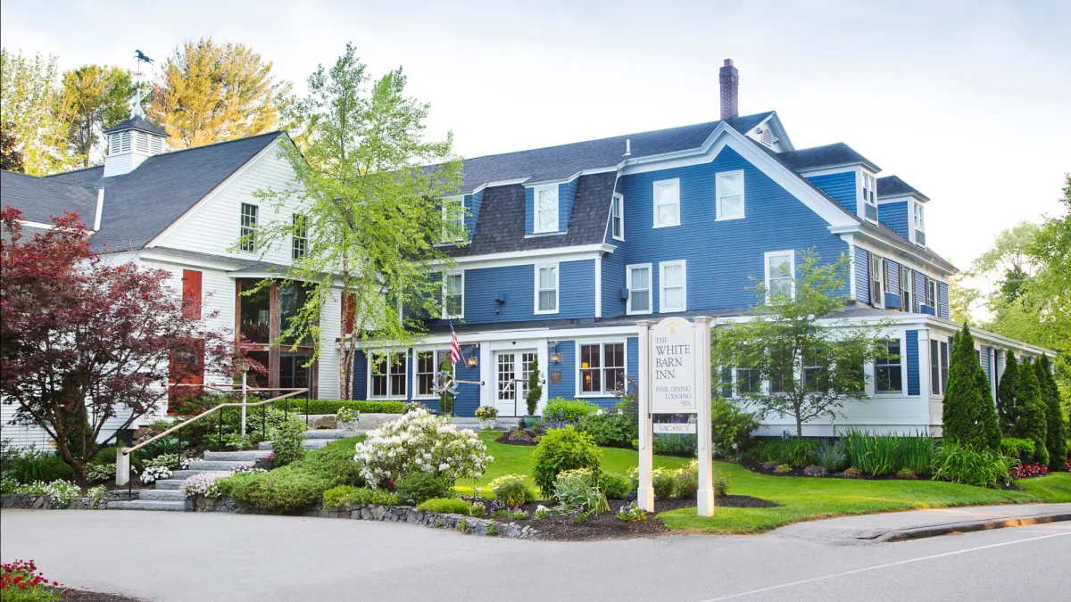 White Barn Inn, Auberge Collection, in Kennebunkport, Maine, a Forbes Travel Guide Four-Star inn for late October foliage