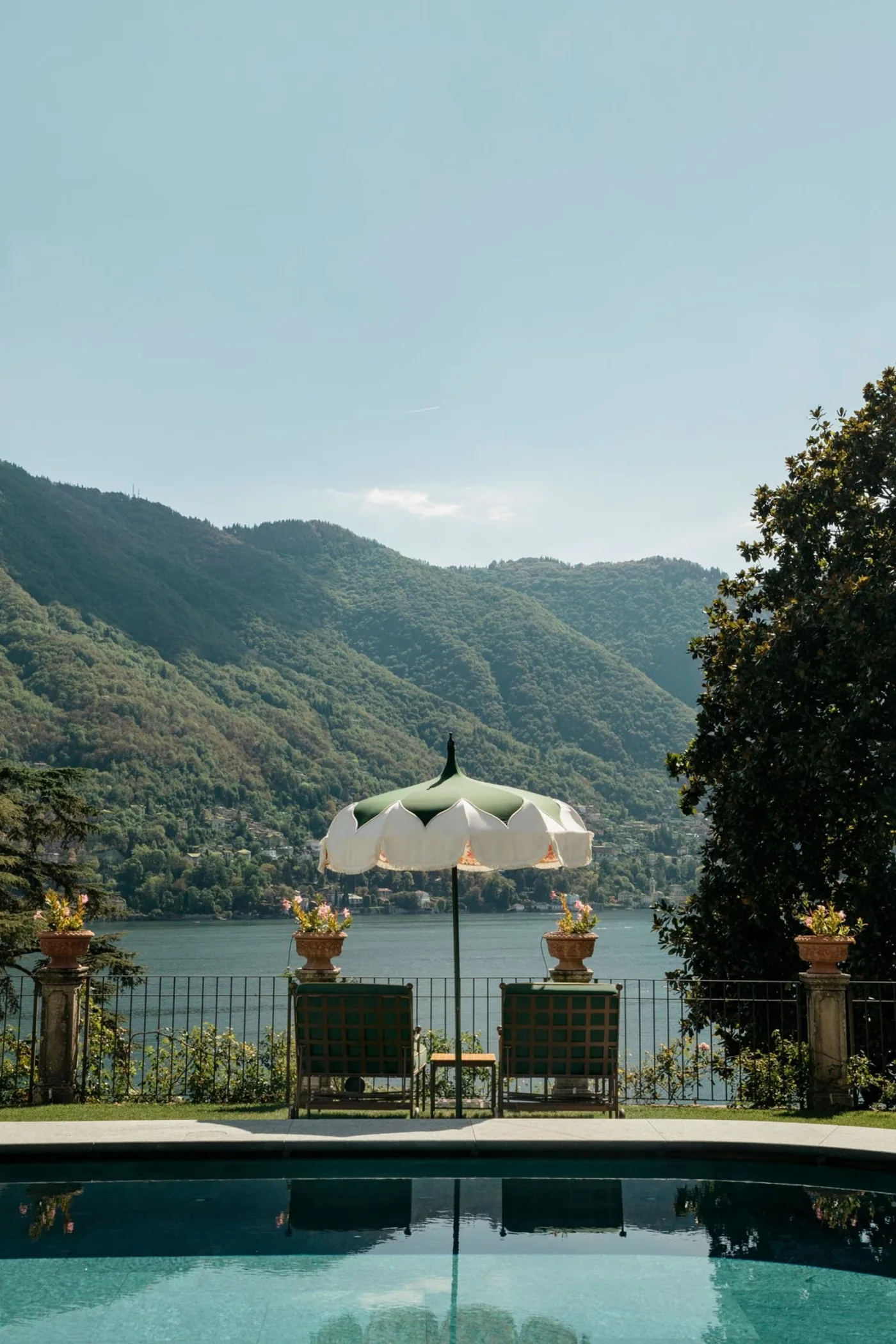 Passalacqua pool terrace overlooking Lake Como, an icon of quiet luxury travel