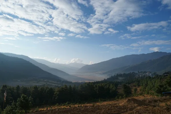 Phobjikha Valley in Bhutan in November, the winter home of the black-necked cranes