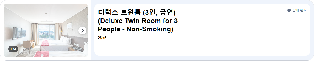 디럭스 트윈룸 (3인, 금연) (Deluxe Twin Room for 3 People - Non-Smoking)