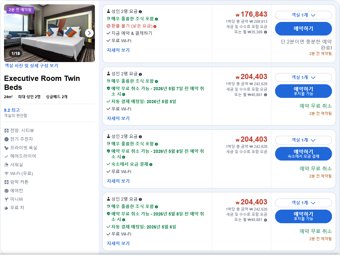 이그제큐티브룸 (트윈베드) (Executive Room Twin Beds)