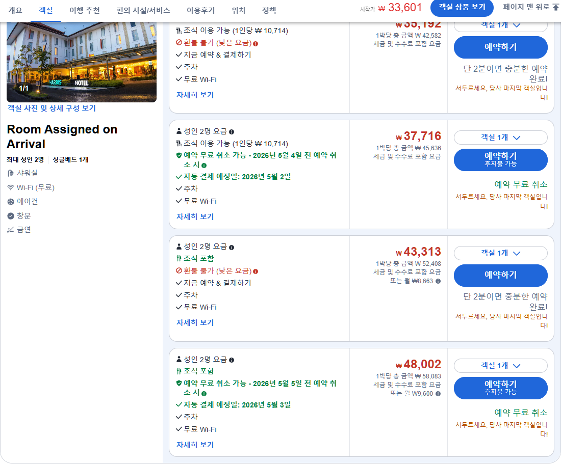 Room Assigned on Arrival