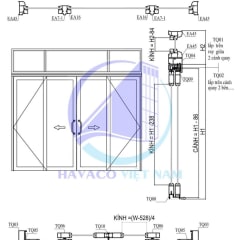 Phân loại cửa nhôm hệ trượt quay - Báo giá cửa nhôm trượt quay 4 cánh, 2 cánh Eurotech, Zhongkai, Eurovn