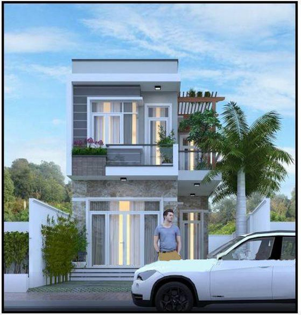 1. Bản vẽ thiết kế nhà ống 2 tầng 3 phòng ngủ 54m2 - Dự trù kinh phí xây nhà hai tầng