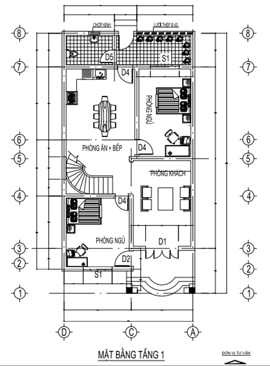 3. Bản vẽ nhà 2 tầng mái thái 80m2 - Dự trù kinh phí xây nhà hai tầng