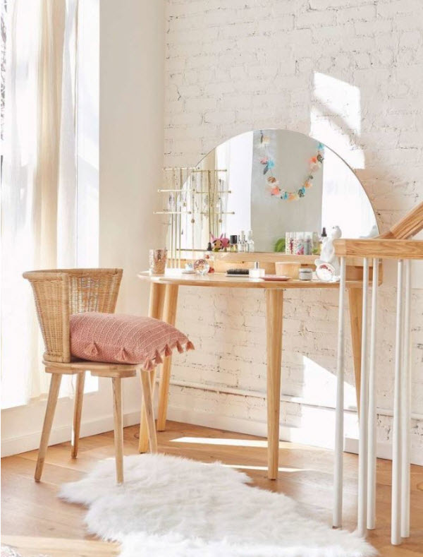 2.Thiết kế bàn trang điểm cho con gái cực xinh - [Độc đáo lạ mắt] 12 cách trang trí phòng ngủ cho con gái