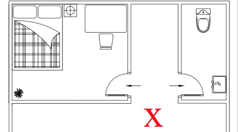 Cách hóa giải phong thủy cửa nhà vệ sinh đối diện cửa phòng ngủ - Cửa nhà vệ sinh đối diện cửa phòng ngủ