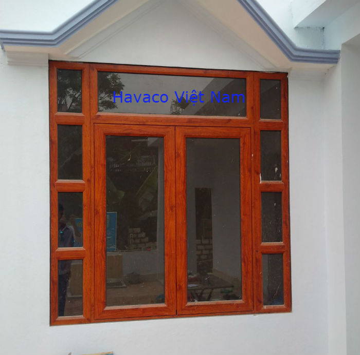 Cửa sổ nhôm kính Xingfa màu vân gỗ