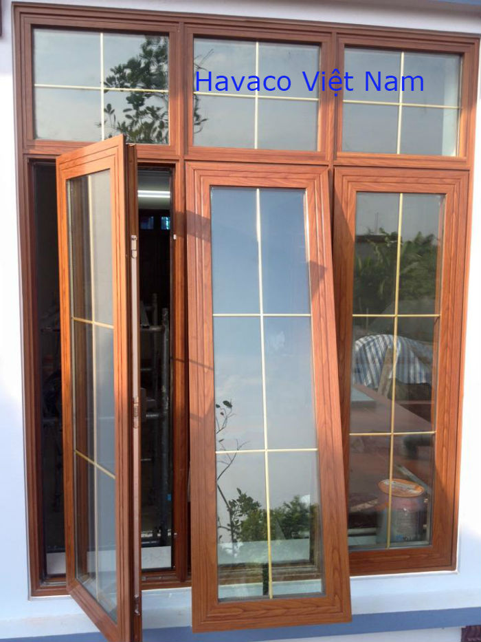 Cửa nhôm Xingfa giả gỗ