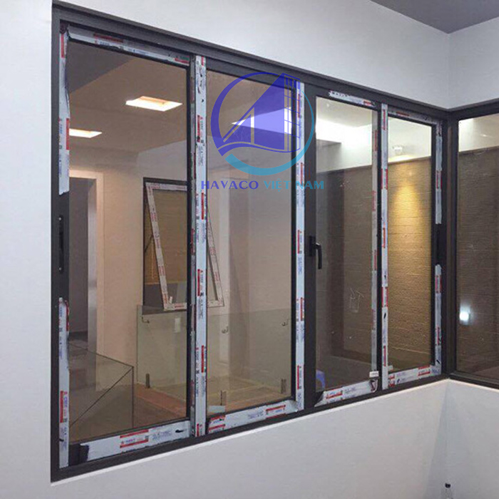 Các mẫu cửa sổ nhôm kính đẹp 2 cánh - Cửa sổ kính cường lực khung nhôm đẹp