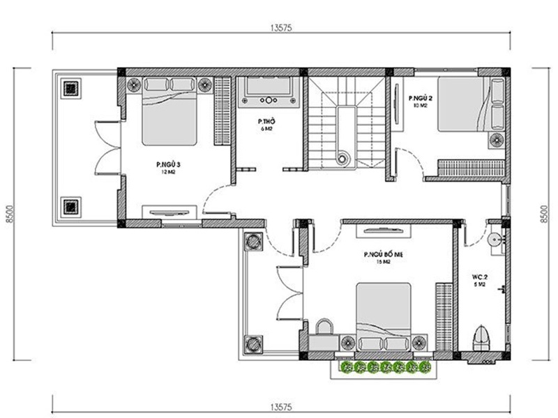 Bố trí cửa phòng ngủ hợp lý theo phong thủy - Cửa chính, Cửa phòng ngủ đối diện cầu thang