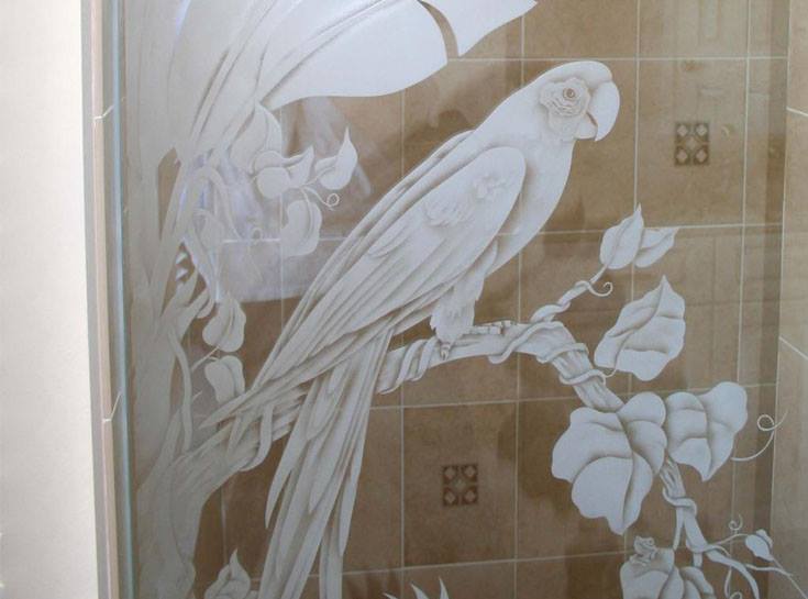 Kính phun cát nghệ thuật, hoa văn - Kính mờ phun cát hoa văn nghệ thuật đẹp tinh tế