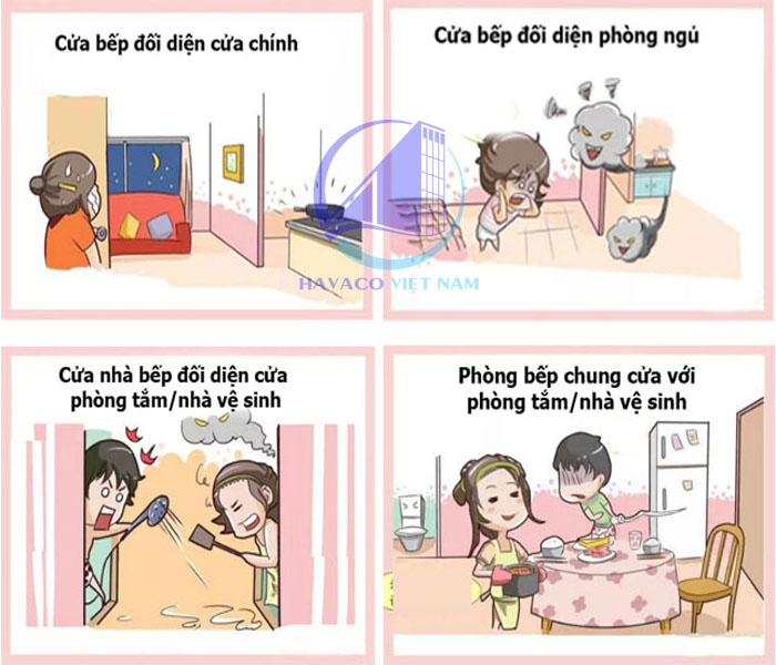 Nên hay không việc thiết kế cửa phòng ngủ đối diện bếp - Có nên thiết kế cửa phòng ngủ đối diện bếp không?