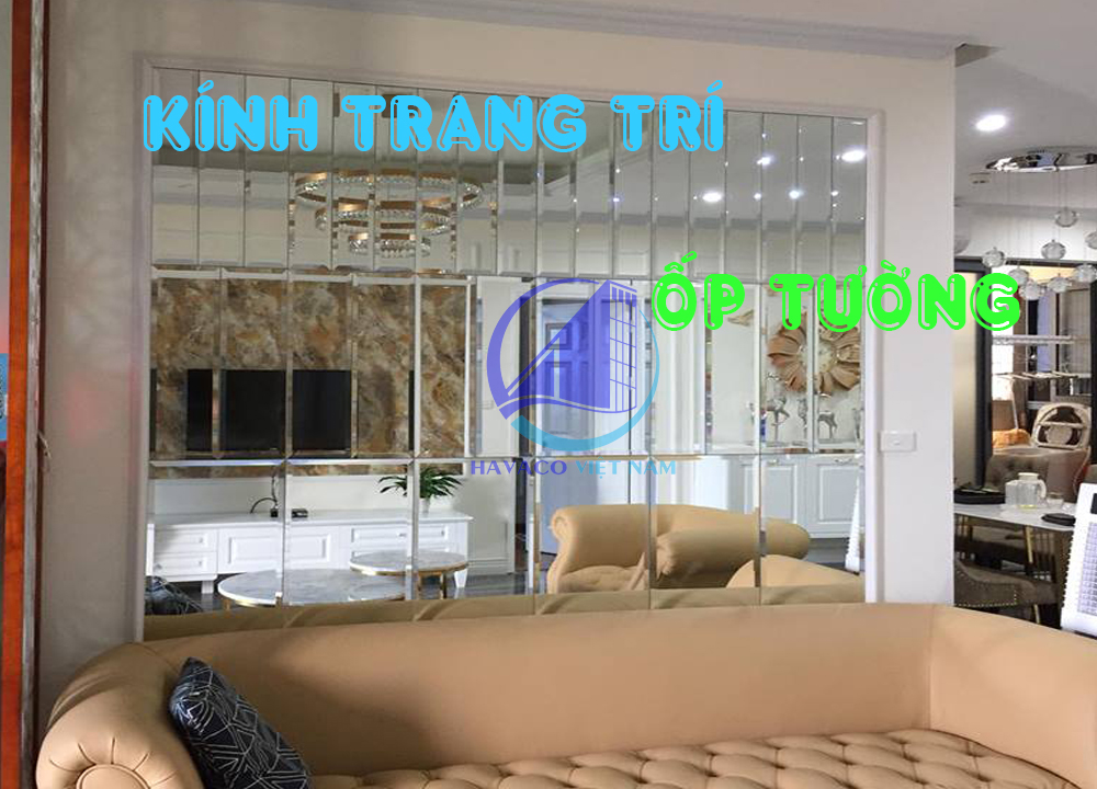 Trang trí phòng khách bằng gương kính - Kính trang trí phòng khách
