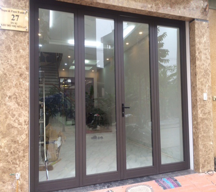 Cửa nhôm Xingfa màu nâu