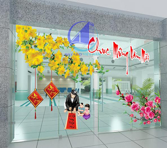 Cách trang trí quán cafe, shop thời trang, văn phòng đón noel, đón tết vui xuân - Cách trang trí cửa kính quán cafe độc đáo và ấn tượng có 1 không 2.