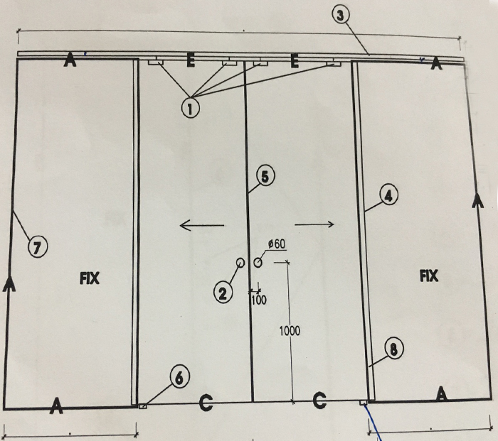 Bộ cửa thủy lực 5 tấm - Cách đo kính cường lực cho cửa kính và cách trừ cửa