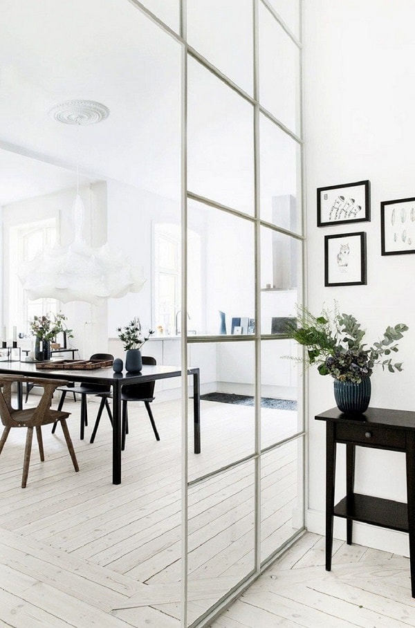 Vách ngăn phòng khách và phòng ăn, phòng bếp bằng nhôm kính - Vách ngăn phòng khách và bếp bằng tường nhôm kính, nhựa tuyệt đẹp