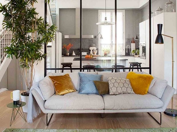 Vách ngăn phòng khách và phòng ăn, phòng bếp bằng nhôm kính - Vách ngăn phòng khách và bếp bằng tường nhôm kính, nhựa tuyệt đẹp