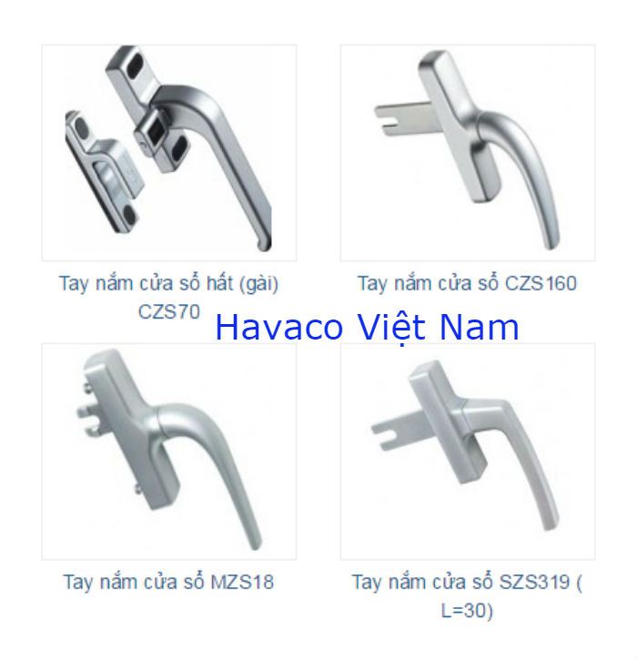 Tay nắm cho cửa mở quay, mở hất