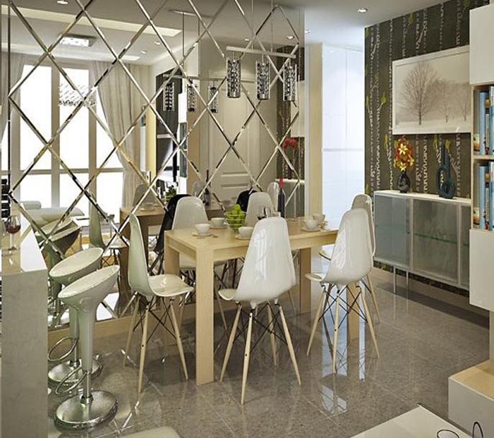 Gương trang trí ốp tường phòng ăn
