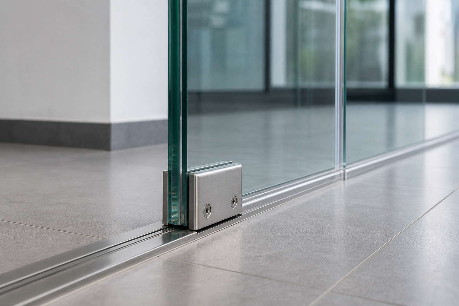 Phụ kiện kẹp inox và mép kính cường lực 12mm