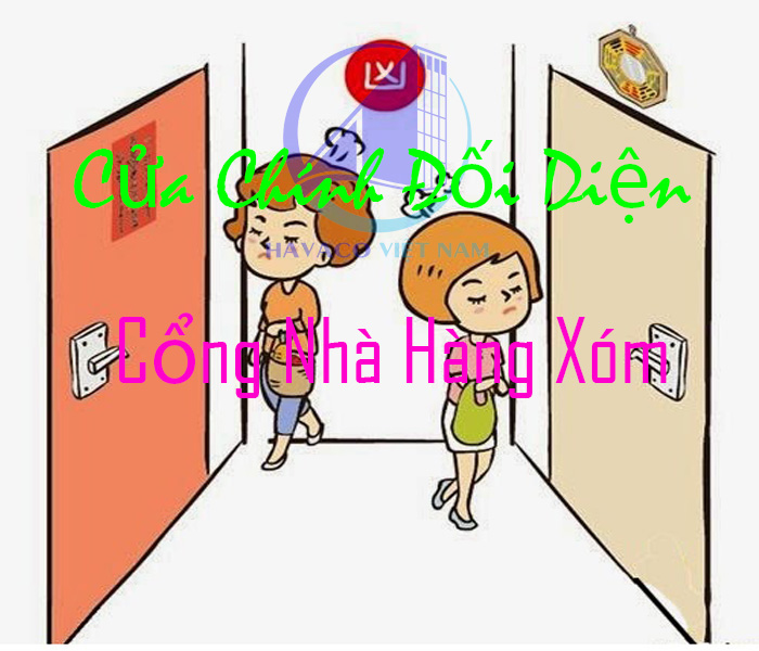 Không gian ứng dụng thực tế của Thiết kế cửa chính đối diện với cổng nhà hàng xóm có tốt không