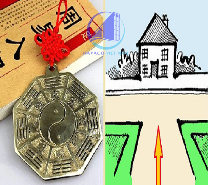Chi tiết vật liệu và cấu tạo liên quan Cách khắc phục phong thủy cho nhà bị đường đâm thẳng vào