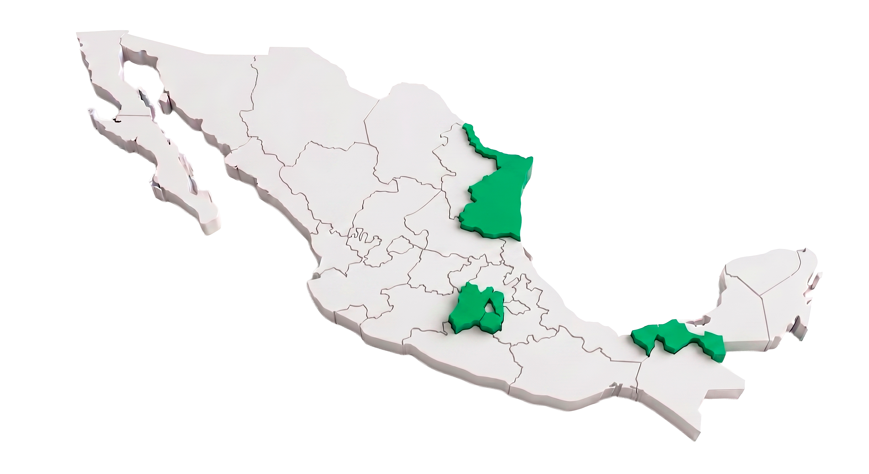 Mapa de México con los estados donde tenemos presencia