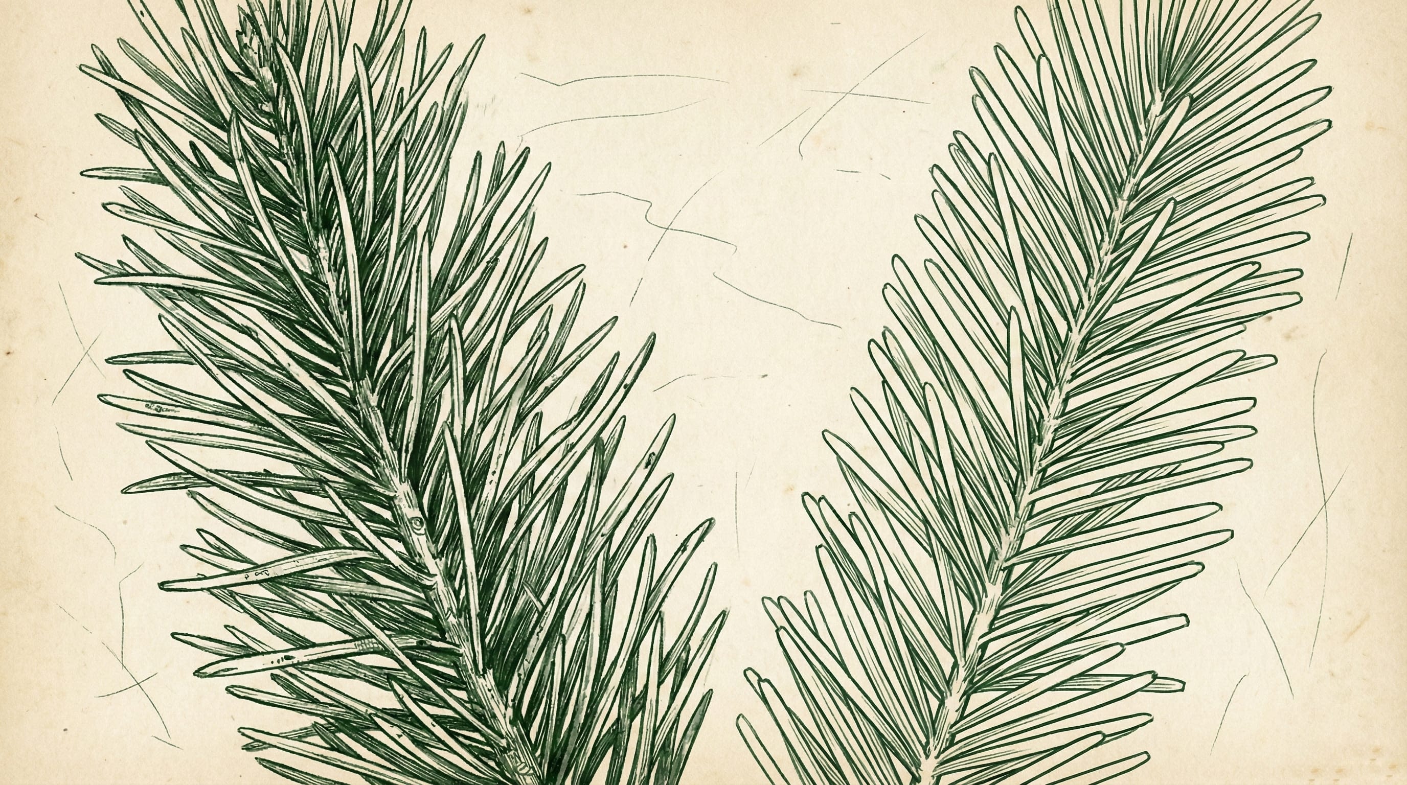 Close-up comparison of PE vs PVC needles showing texture and realism differences