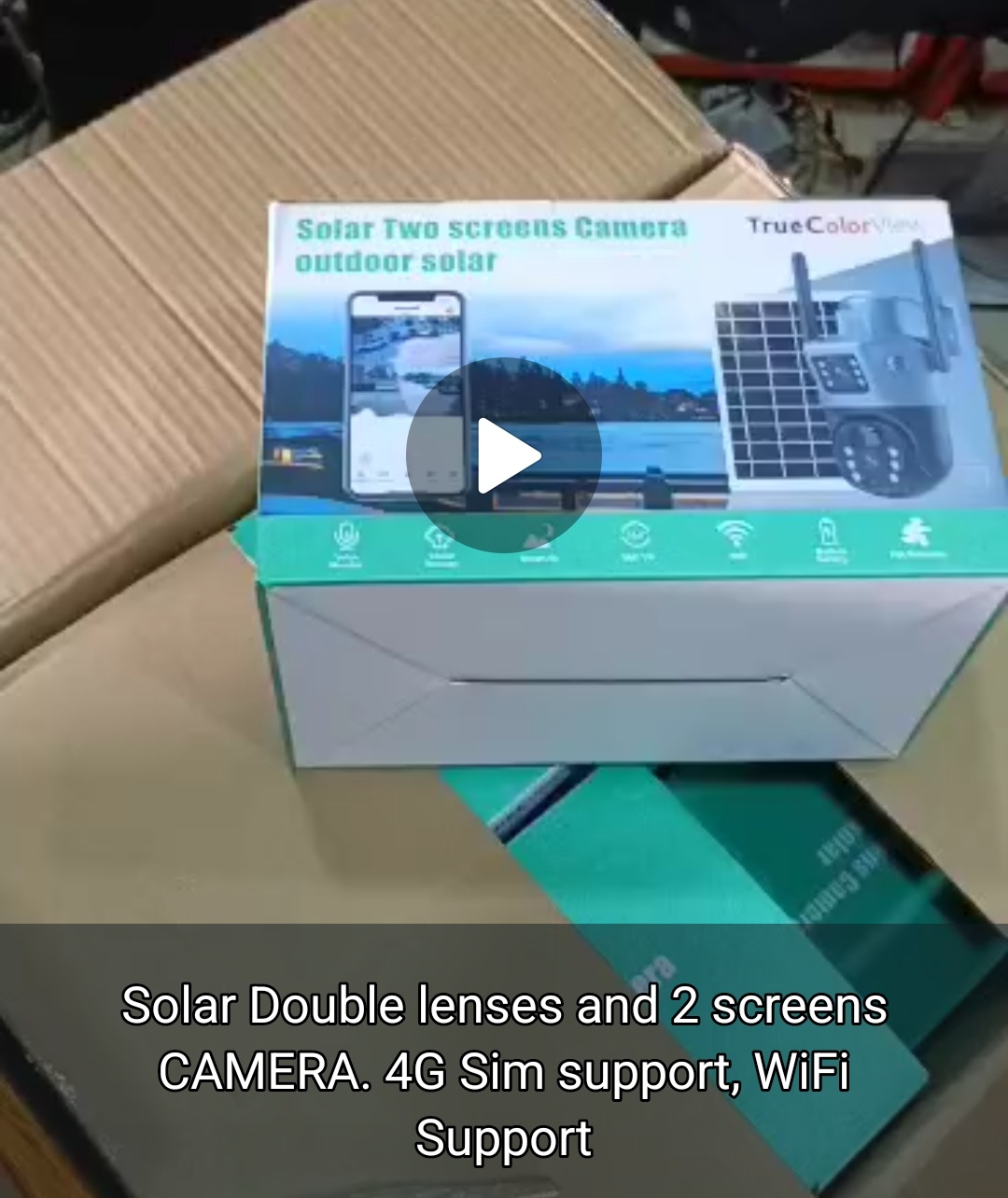 Triple Screen View V380 Dual lenses solar Camera, 4G sim enabled. Memory card support upto 512gb. 10x optical zoom. 5v Solar panel with typeC interface. Rain proof. - Image 2