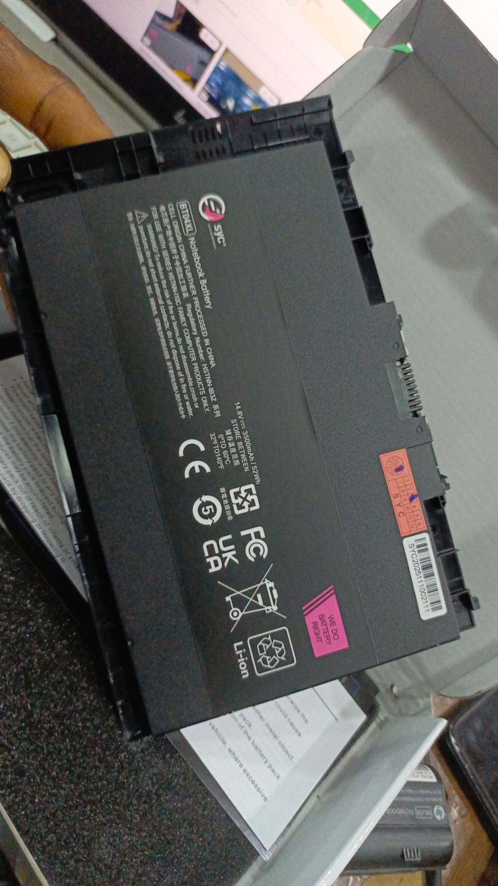 BT04XL, BT04, BT03, HP Folio 9479m,9480m, laptop battery, 5200mAh, 58WH, original Brand new high capacity battery.