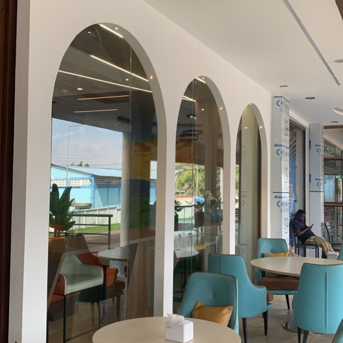 Knauf ceiling and interior finish at Le Pavillion Restaurant, Labone, Accra