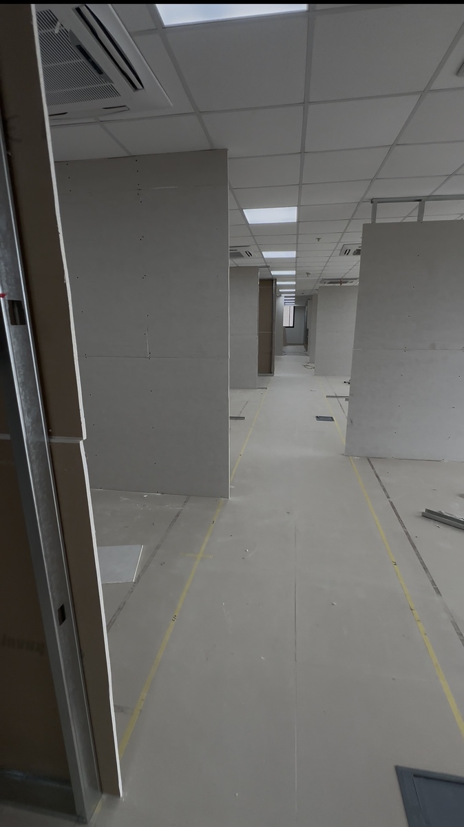 Ghana Maritime Authority — plasterboard partition walls, office fit-out in progress