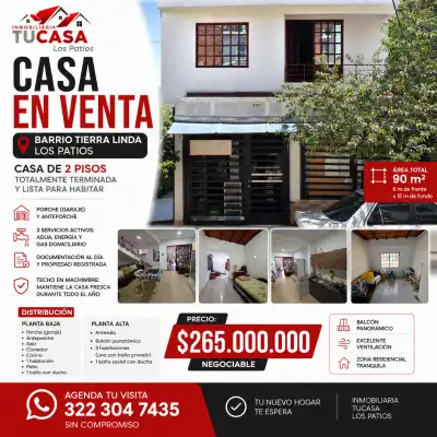 Casa en Tierra Linda, Los Patios - 2 Pisos, 4 Habitaciones y 90 m²