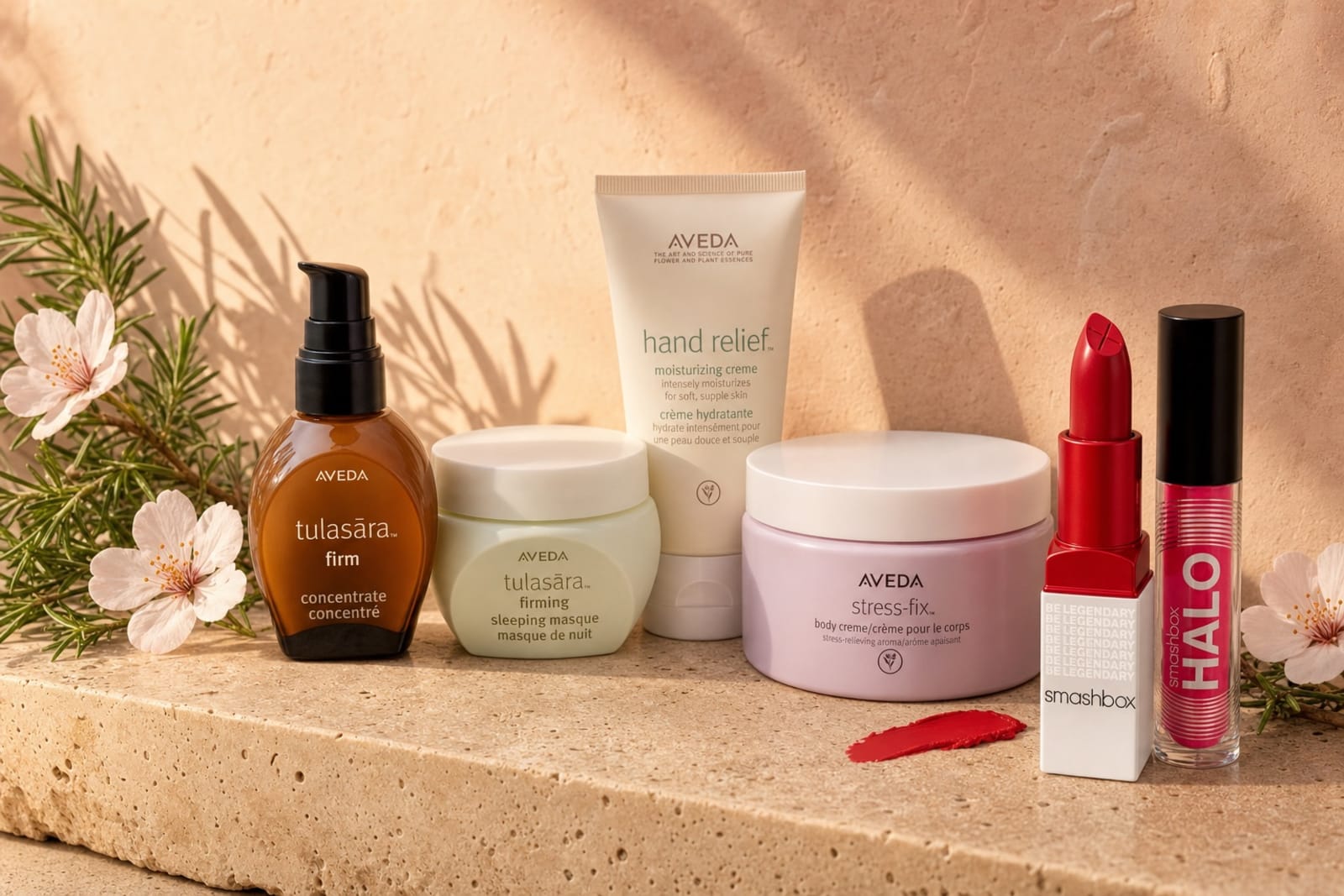 Aveda and Smashbox products